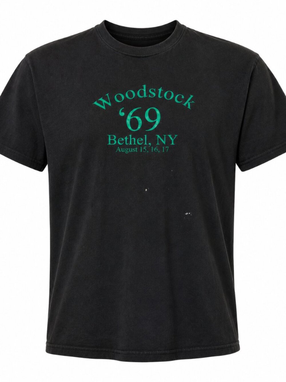 Vintage Woodstock 1969 T Shirt Black Green Single Stitch Bethel NY August
